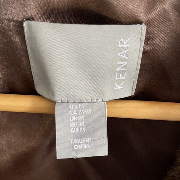 KENAR Brown Faux Fur Open Vest - Picture 2 of 5